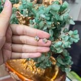 Bông Tai Cỏ 4 Lá Đá Tourmaline Đa Sắc Bạc 925 – ảnh 1