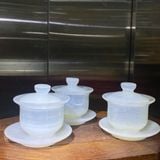 Tách Trà Ngọc Onyx Trắng 10x9.5cm – ảnh 2