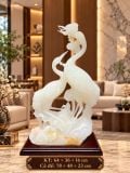 Tượng Cặp Tiên Hạc Ngọc Onyx Trắng – ảnh 4