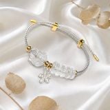 Vòng Hồ Ly Mix Ngũ Điếu Thạch Anh Trắng Và Charm Bạc Dây Cáp – ảnh 3