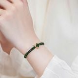 Vòng Phỉ Thúy Sơn Thủy Jadeite A Mix Cỏ 4 Lá Bọc Vàng – ảnh 1