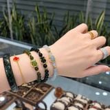 Vòng Tay Ngọc Mix Túi Tiền Bọc Vàng Và Bi Vàng 10K – ảnh 3