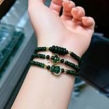 Vòng Phỉ Thúy Sơn Thủy Jadeite A Mix Ngũ Điếu, Cỏ 4 Lá Và Túi Tiền Bọc Vàng – ảnh 1