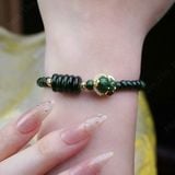 Vòng Ngọc Phỉ Thúy Sơn Thủy Jadeite A Mix Ngũ Điếu Và Túi Tiền Bọc Vàng – ảnh 2