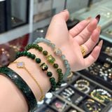 Vòng Ngọc Mix Túi Tiền Bọc Nơ Vàng Và Bi Vàng 10K – ảnh 1