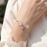 Vòng Hồ Ly Mix Ngũ Điếu Thạch Anh Trắng Và Charm Bạc Dây Cáp – ảnh 1