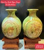 Cặp Lục Bình Ngọc Onyx Xanh Lục Vân Tự Nhiên 56x40cm – ảnh 3