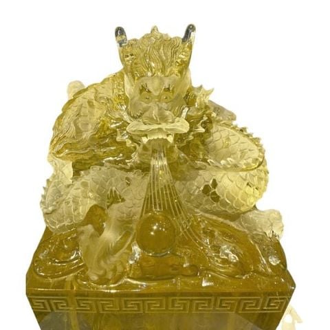  Ấn Rồng Thạch Anh Vàng 20cm 