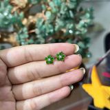  Bông Tai Đá Diopside Bọc Bạc 