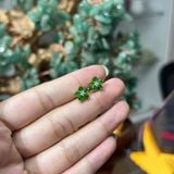  Bông Tai Đá Diopside Bọc Bạc 