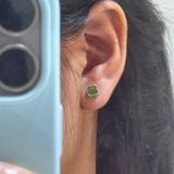 Bông Tai Cỏ 4 Lá Ngọc Bích Bọc Bạc / Bạc Mạ Vàng – ảnh 2