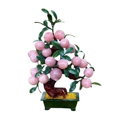  Cây Đào Thạch Anh Hồng 18 Quả Cao 55cm 