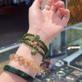  Chuỗi Ngọc Bích 5ly Mix Charm Vàng 10K 