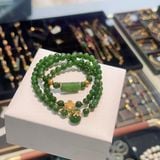  Chuỗi Ngọc Bích Mix Charm Vàng 