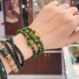  Chuỗi Ngọc Bích Mix Charm Vàng 