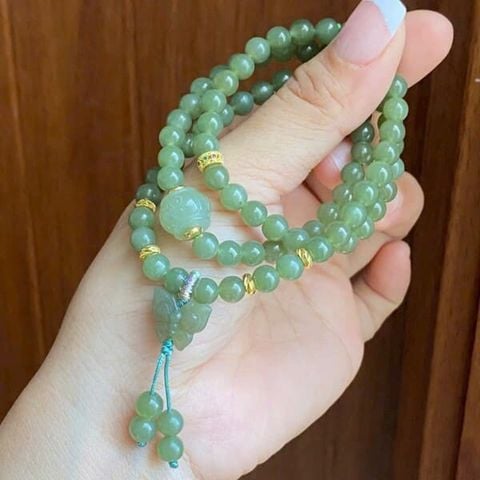  Chuỗi Ngọc Hoà Điền Mix Lu Thống và Hồ Điệp Charm Titan 