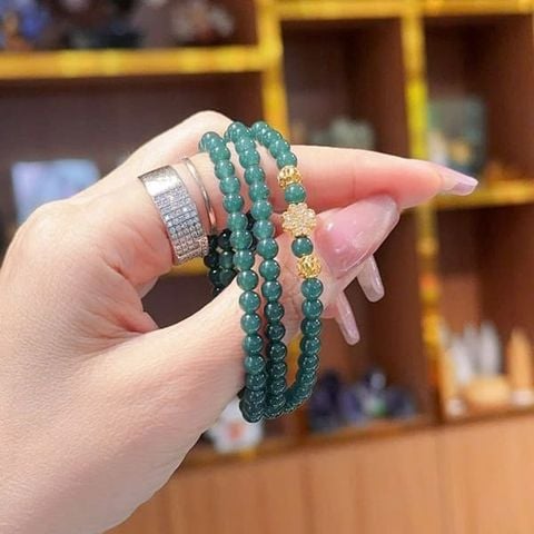  Chuỗi Vòng Lam Ngọc VIP Mix Charm Vàng 10K 