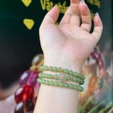  Chuỗi Vòng Ngọc Hòa Điền 6mm Mix Charm Hoa Mai Ngọc 