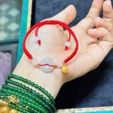  Dây Tết Kiểu Ngũ Điếu Đá Ngọc Mix Charm Bạc Mạ Vàng 