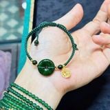  Dây Tết Kiểu Ngũ Điếu Đá Ngọc Mix Charm Bạc Mạ Vàng 