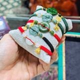  Dây Tết Kiểu Ngũ Điếu Đá Ngọc Mix Charm Bạc Mạ Vàng 