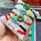  Dây Tết Kiểu Ngũ Điếu Đá Ngọc Mix Charm Bạc Mạ Vàng 