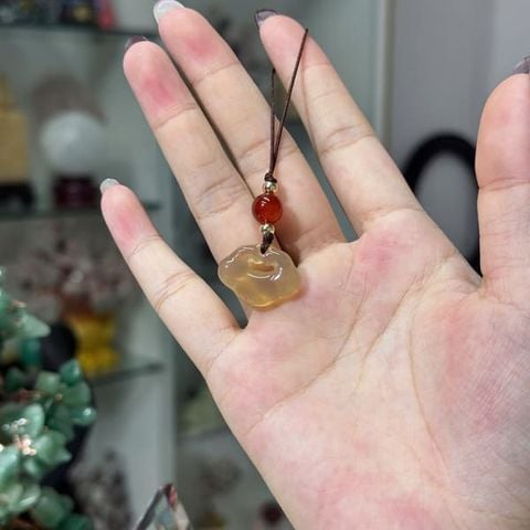 Dây treo khóa Trường Mệnh Như Ý đá Mã Não
