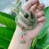  Chuỗi Ngọc Hoà Điền Mix Lu Thống, Hoa Mai và Nút Thắt Đồng Tâm 