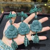  Khánh Treo Xe Phật Di Lặc Lam Ngọc 