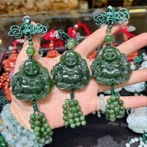 Khánh Treo Xe Phật Di Lặc Ngọc Bích