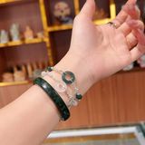  Lắc Tay Bạc Mix Đồng Điếu Hippi Lam Ngọc & Mã Não 