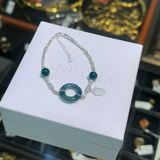  Lắc Tay Bạc Mix Đồng Điếu Hippi Lam Ngọc & Mã Não 