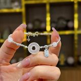  Lắc Tay Bạc Mix Đồng Điếu Hippi Lam Ngọc & Mã Não 