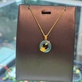  Mặt Đeo Cổ Đồng Điếu Bọc Hoa Sen Vàng 10K 