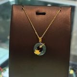  Mặt Đeo Cổ Đồng Điếu Bọc Hoa Sen Vàng 10K 