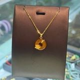  Mặt Đeo Cổ Đồng Điếu Bọc Hoa Sen Vàng 10K 