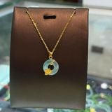  Mặt Đeo Cổ Đồng Điếu Bọc Hoa Sen Vàng 10K 