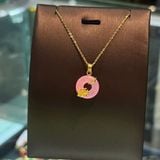  Mặt Đeo Cổ Đồng Điếu Bọc Hoa Sen Vàng 10K 