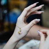  Mặt Đeo Cổ Đồng Điếu Bọc Hoa Sen Vàng 10K 