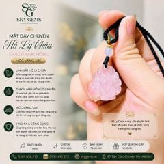 Mặt Dây Chuyền Hồ Ly Chúa Thạch Anh Hồng VIP
