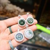  Mặt Dây Chuyền Khấu Điếu Bình An Đá Tự Nhiên 