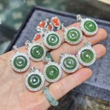  Mặt Dây Chuyền Khấu Điếu Bình An Đá Tự Nhiên 