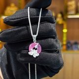  Mặt Đeo Cổ Đồng Điếu Bọc Hoa Sen Bạc 