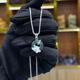  Mặt Đeo Cổ Đồng Điếu Bọc Hoa Sen Bạc 