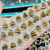  Mặt Phật Di Lặc Mắt Hổ Bọc Bạc 