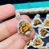  Mặt Phật Di Lặc Mắt Hổ Bọc Bạc 