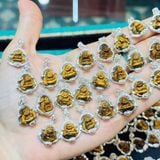  Mặt Phật Di Lặc Mắt Hổ Bọc Bạc 