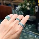  Nhẫn Ngọc Bọc Bạc Đính Đá 