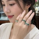  Nhẫn Ngọc Bọc Bạc Đính Đá 