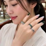  Nhẫn Ngọc Bọc Bạc Đính Đá 